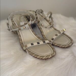 Valentino Beige Studded Sandals